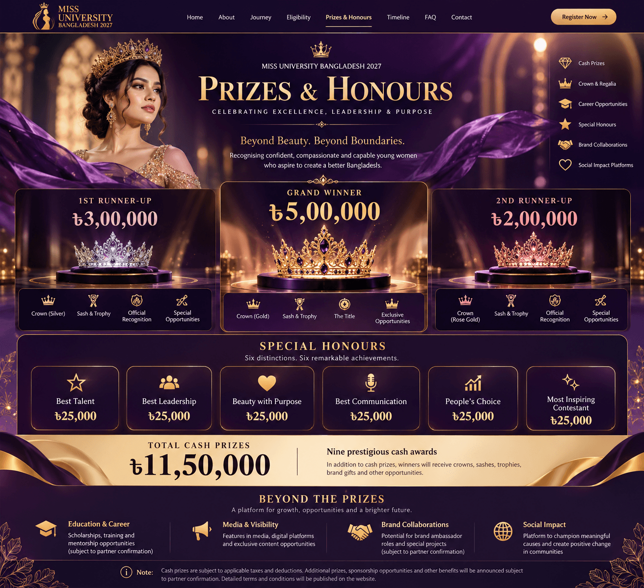 Prizes & Honours — official visual